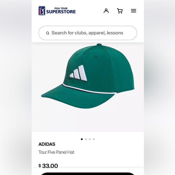 ๐ท๏ธ Adidas Tour 5 panel hat CG green retro SnapBack NWT ๐ท๏ธ - Picture 7 of 10